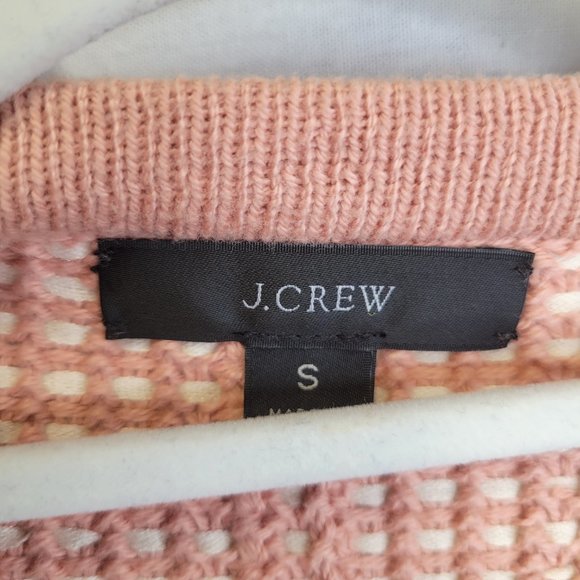 J. Crew Women's Small Cardigan Sweater Peach Open Front  Basketweave Knit - Picture 5 of 8